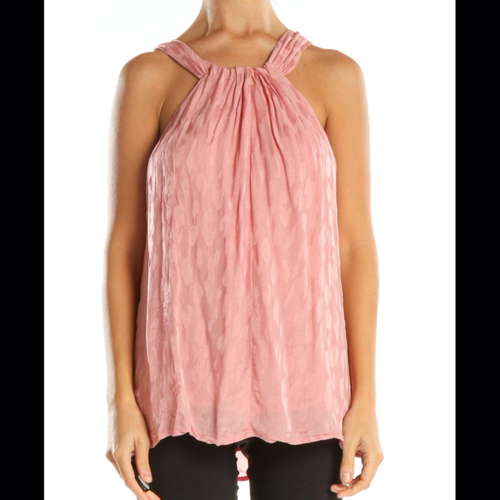 Zara Spotted Animal Print Pink Halter Tank Top Blouse Size L